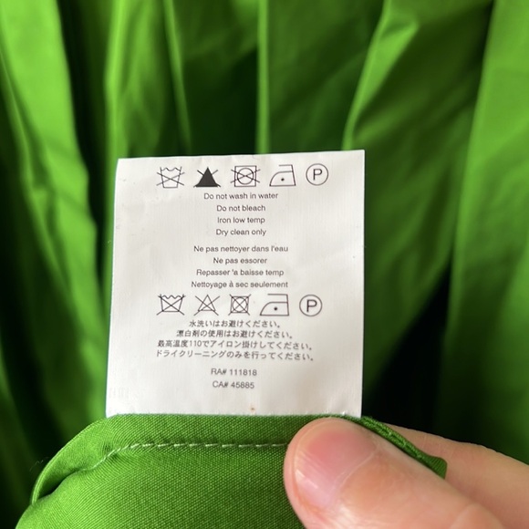 Michael Kors Collection Green Sleeveless Pleated Poplin Midi Shirt Dress 12 - Picture 14 of 14